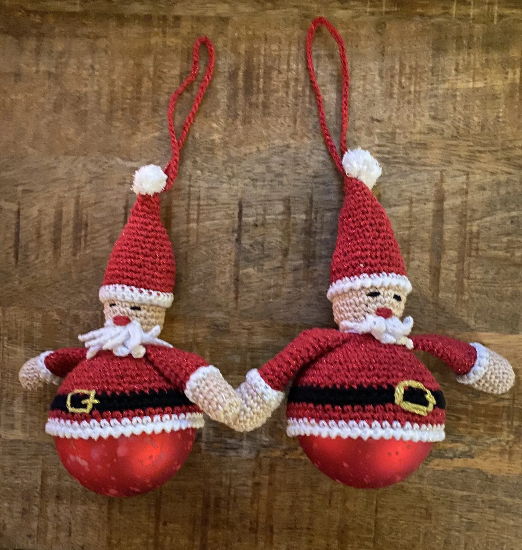 Kerstman op kerstbal